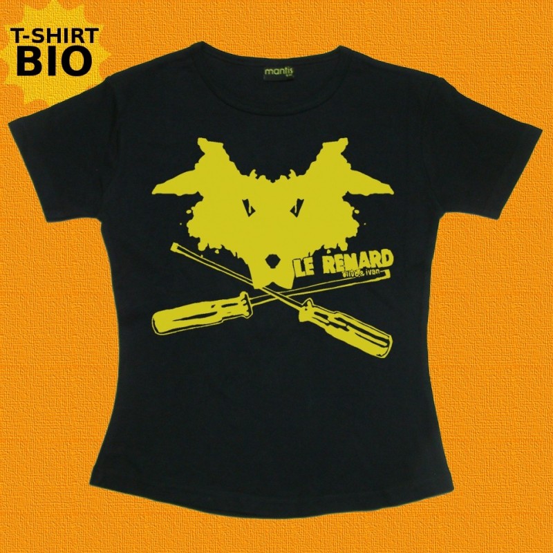 Le Renard, t-shirt bio noir, Femme Le Renard, t-shirt bio noir, Femme